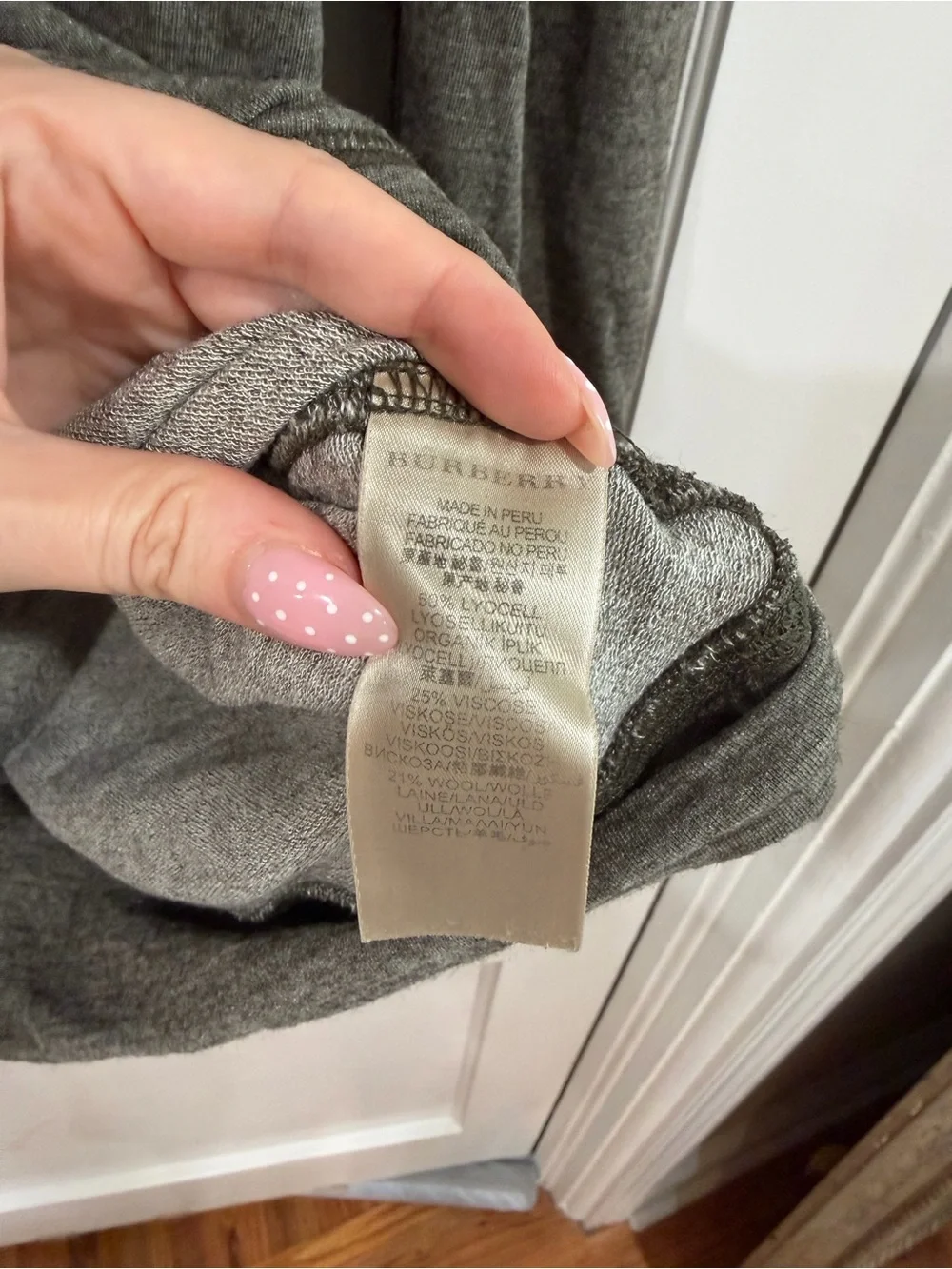 Burberry Olive Gray Crewneck Sweater